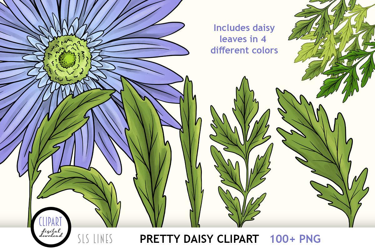blue daisy clip art