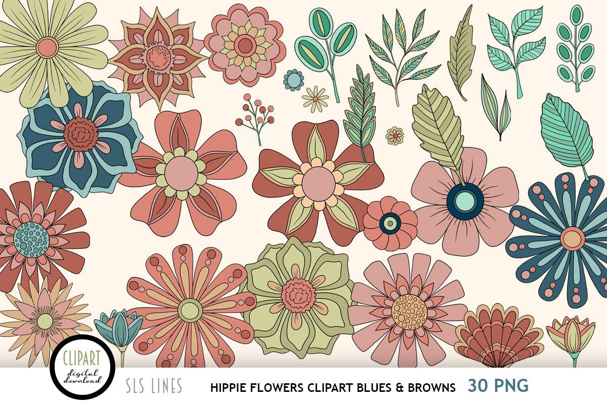60s flower clipart