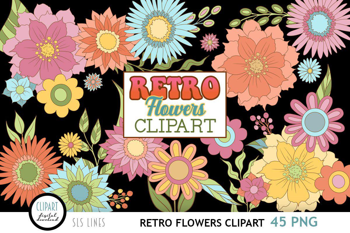 retro flower graphic