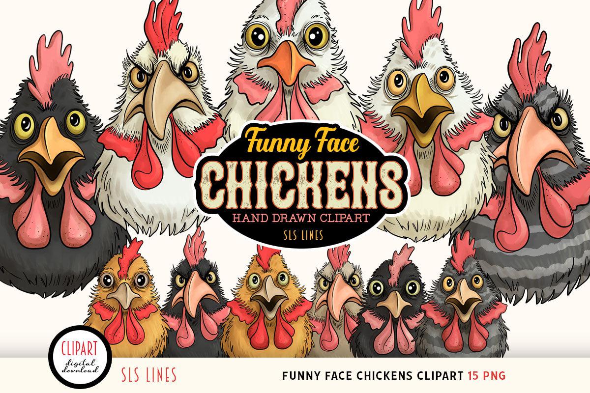 funny chicken face