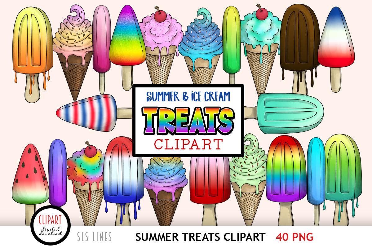Ice Cream Scoops, Ice Cream Dessert, Summer Fun Digital Clip Art